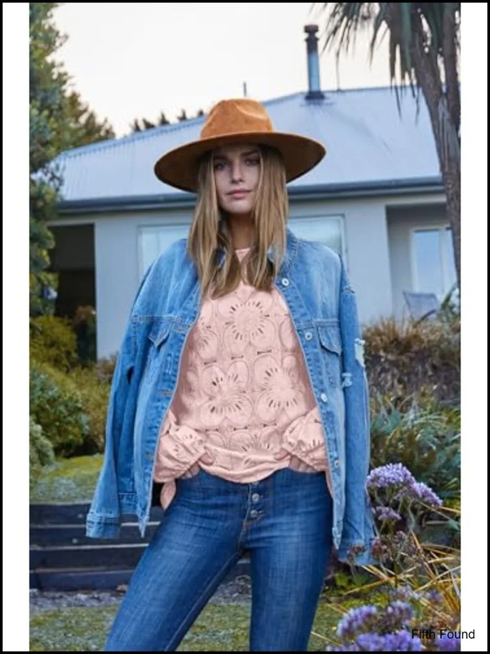 Boho Lace Top - Flowy Long Sleeve Blouse with Back Button Closure
